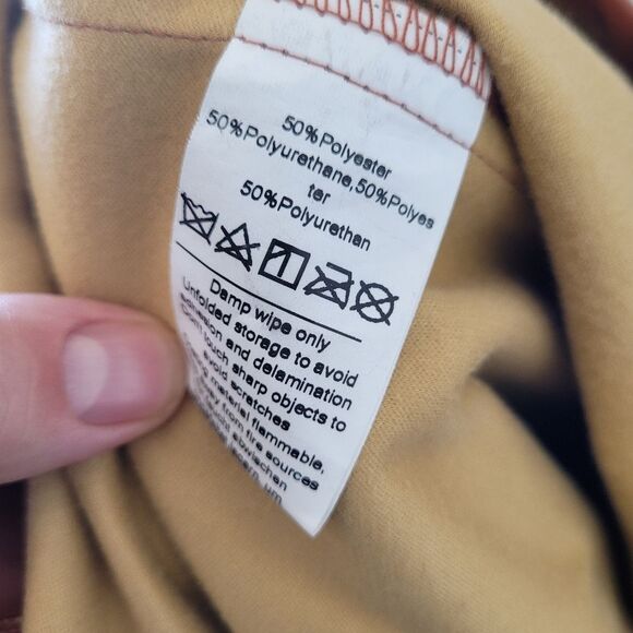 Kate Kasin Faux Leather Pencil Skirt Lined Pleather Cognac Brown Mobwife XXL - Picture 8 of 10